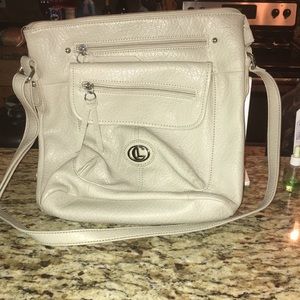 Adjustable Cream/Tan Crossbody Bag